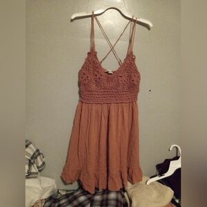 Aeropostale Crochet Halter Dress in Mauve